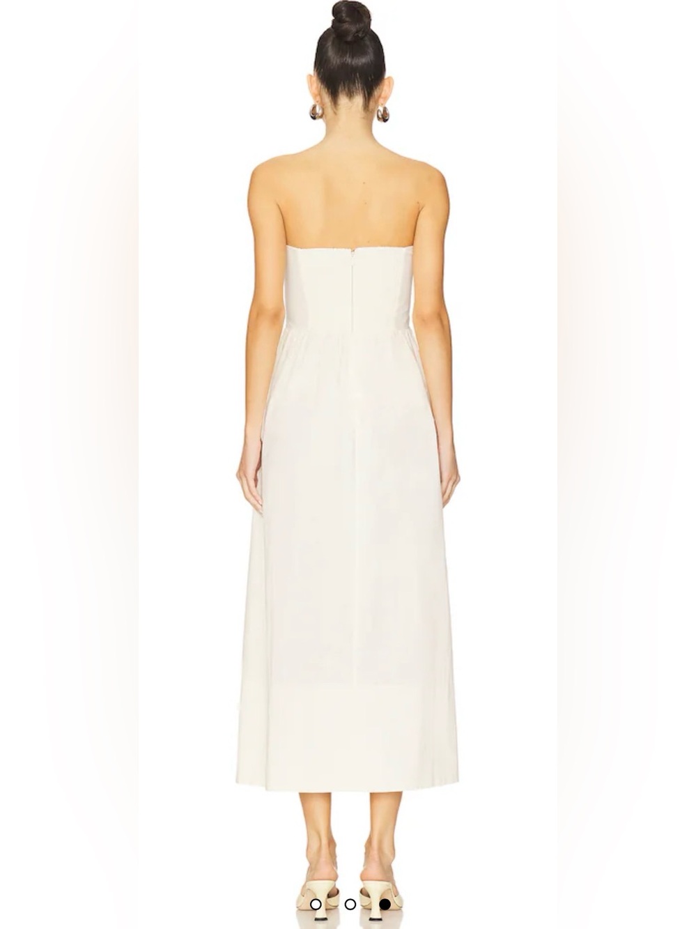 WeWoreWhat Strapless Corset Maxi Dress Ivory Cotton Poplin Size M - Picture 2 of 11
